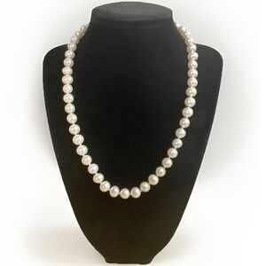 Pearl Necklace 18" 14K Gold Clasp White Cultured Freshwater 7–8mm Classic Beauty